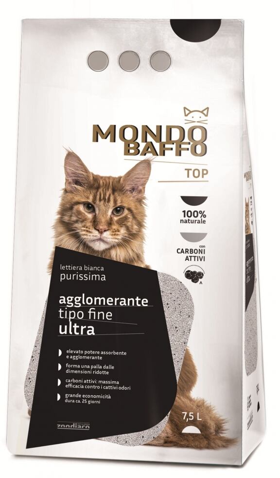 Mondo Baffo Lettiera Agglomerante per Gatti 7,5 Litri con Carboni Attivi Mondo Baffo Lettiera Agglomerante per Gatti 7,5 Litri con Carboni Attivi